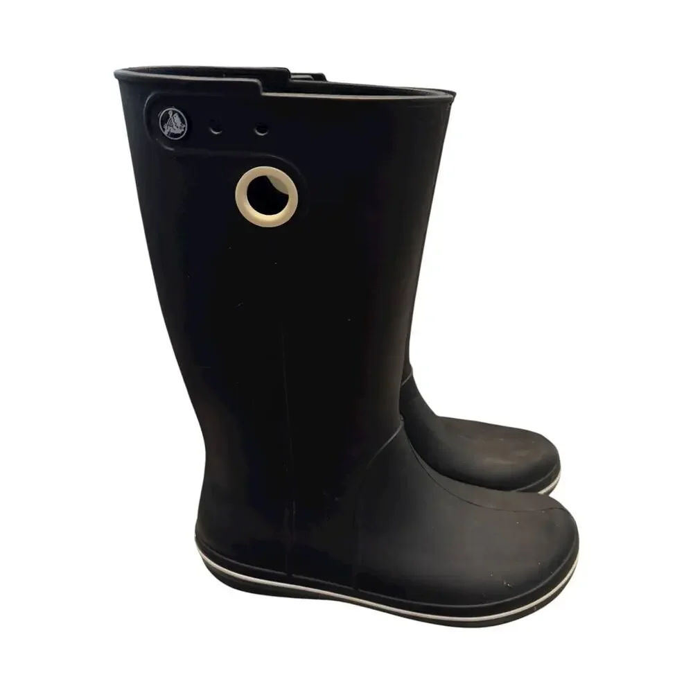 Crocs Crocband Jaunt Tall Black Rain Boots Waterproof Women’s W8